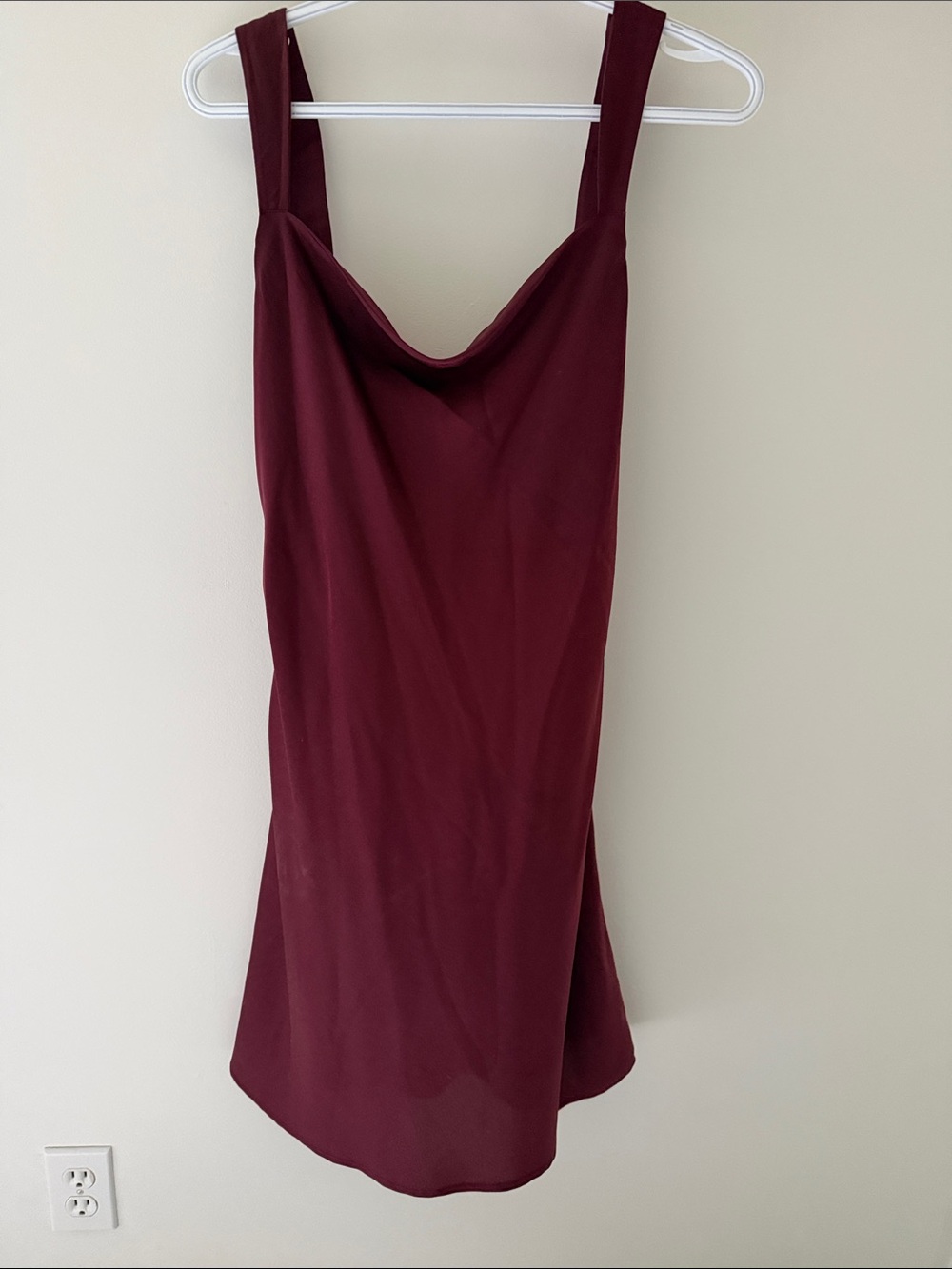 Women's Cowl Neck Tank Dress - Burgundy